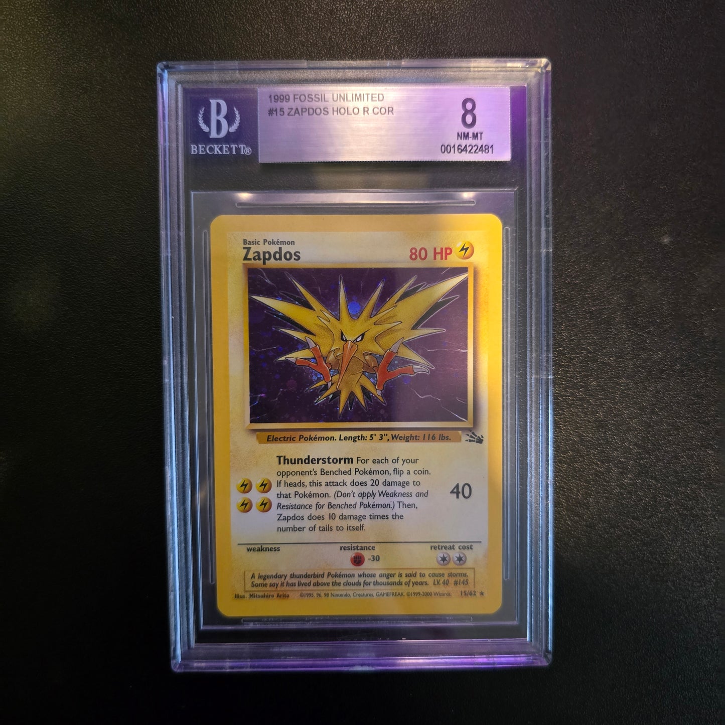 BGS 8 Zapdos #15 Pokemon Fossil