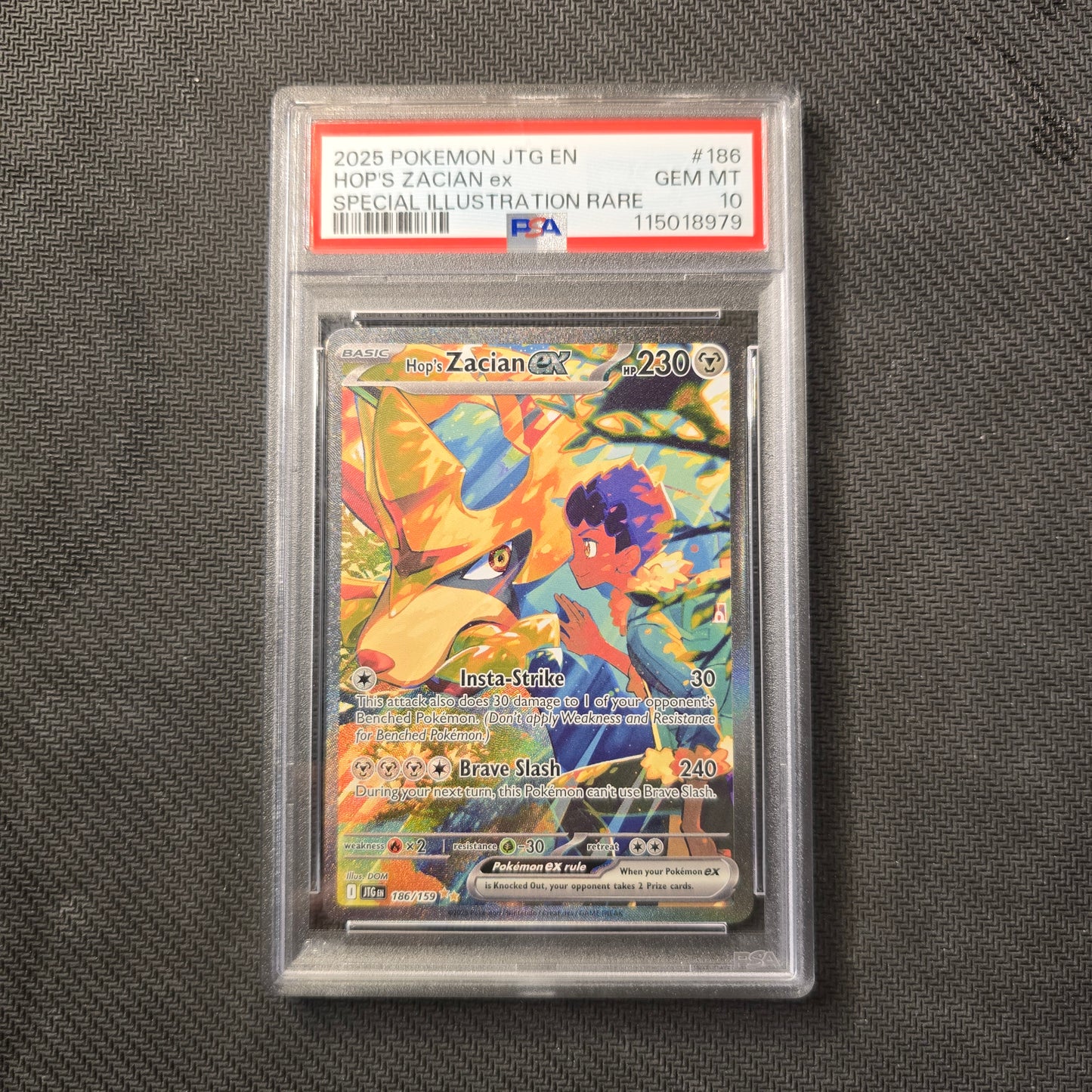 Hop's Zacian ex #186 PSA 10 Journey Together