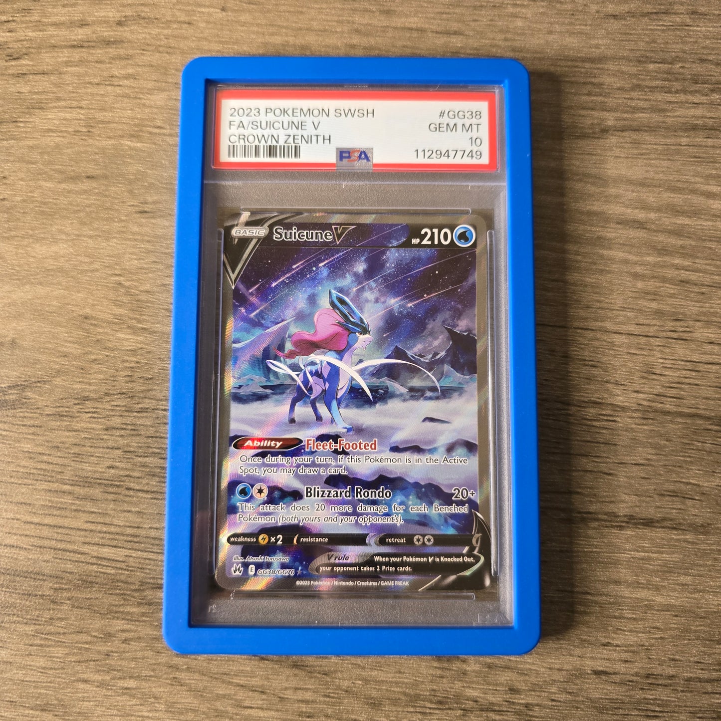 Suicune V #GG38 PSA 10 Crown Zenith