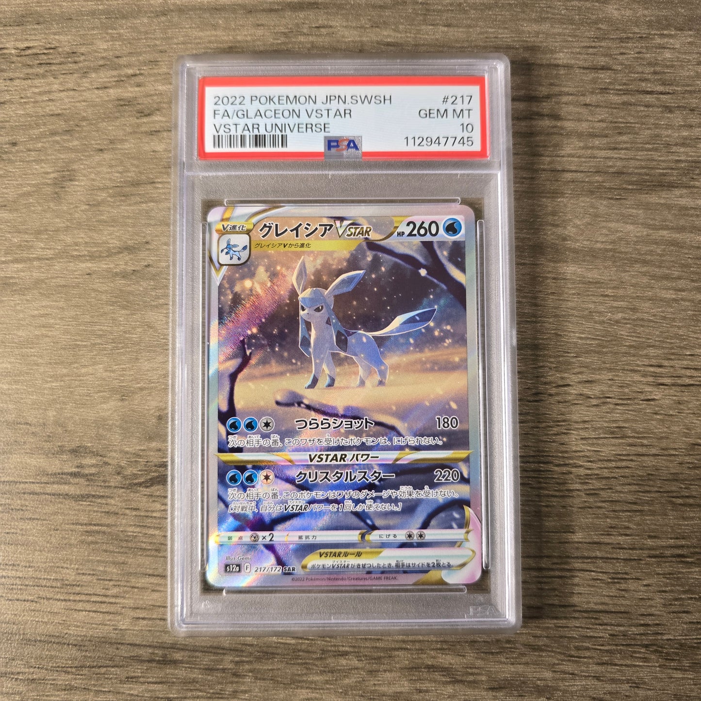 Glaceon VSTAR #217 PSA 10 Japanese VSTAR Universe