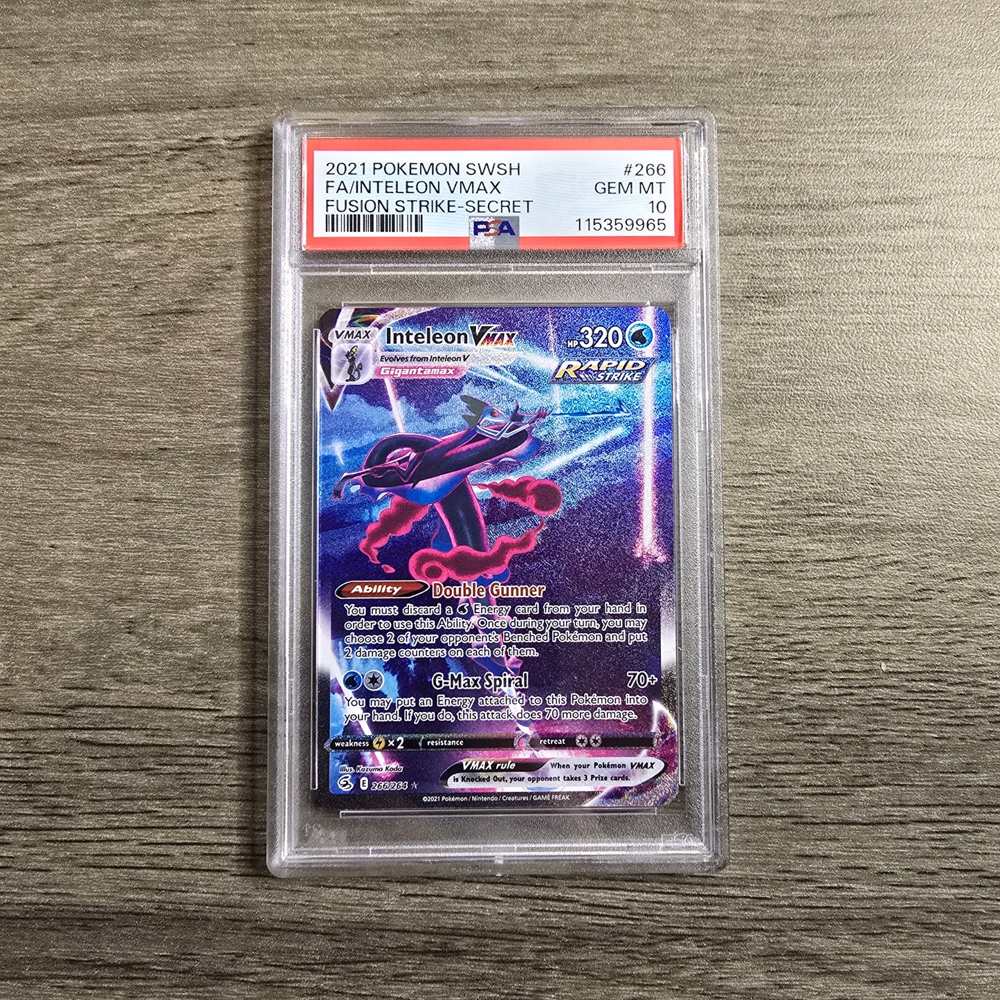 Inteleon VMAX #266 PSA 10 Fusion Strike