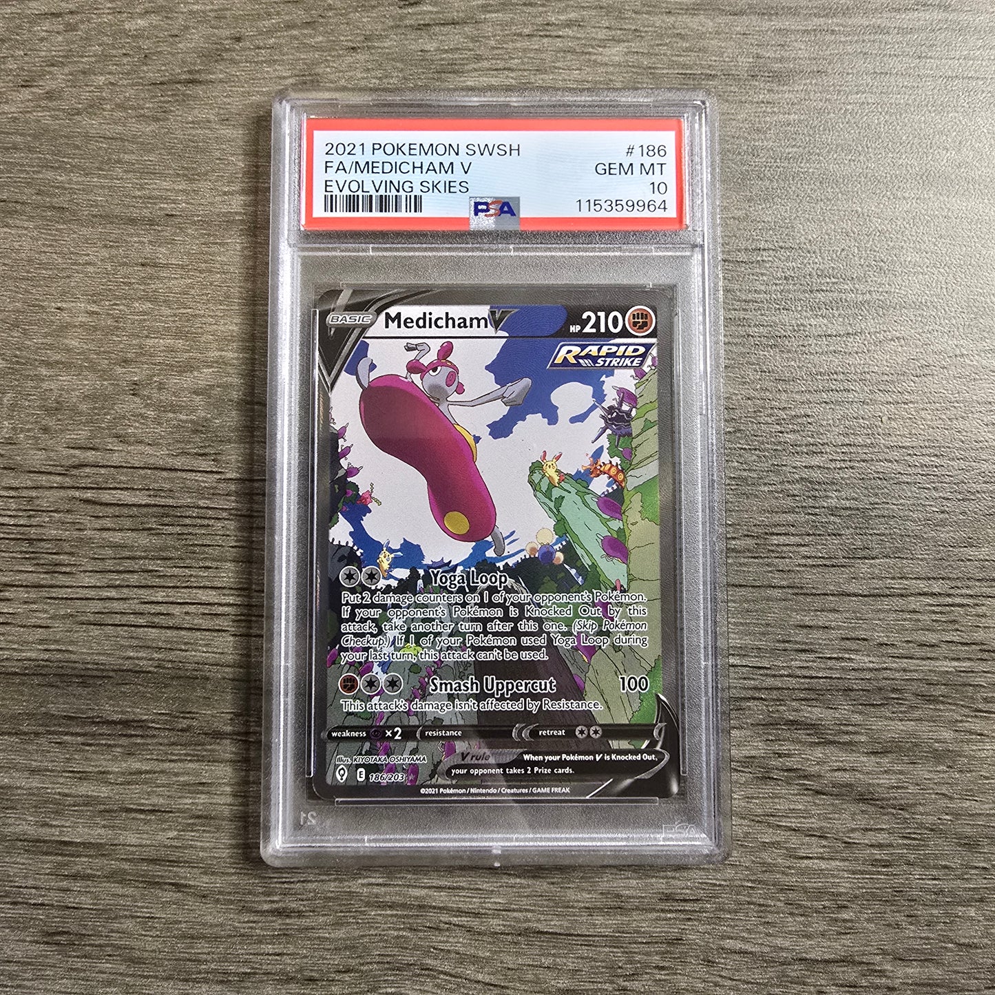 Medicham V #186 PSA 10 Evolving Skies
