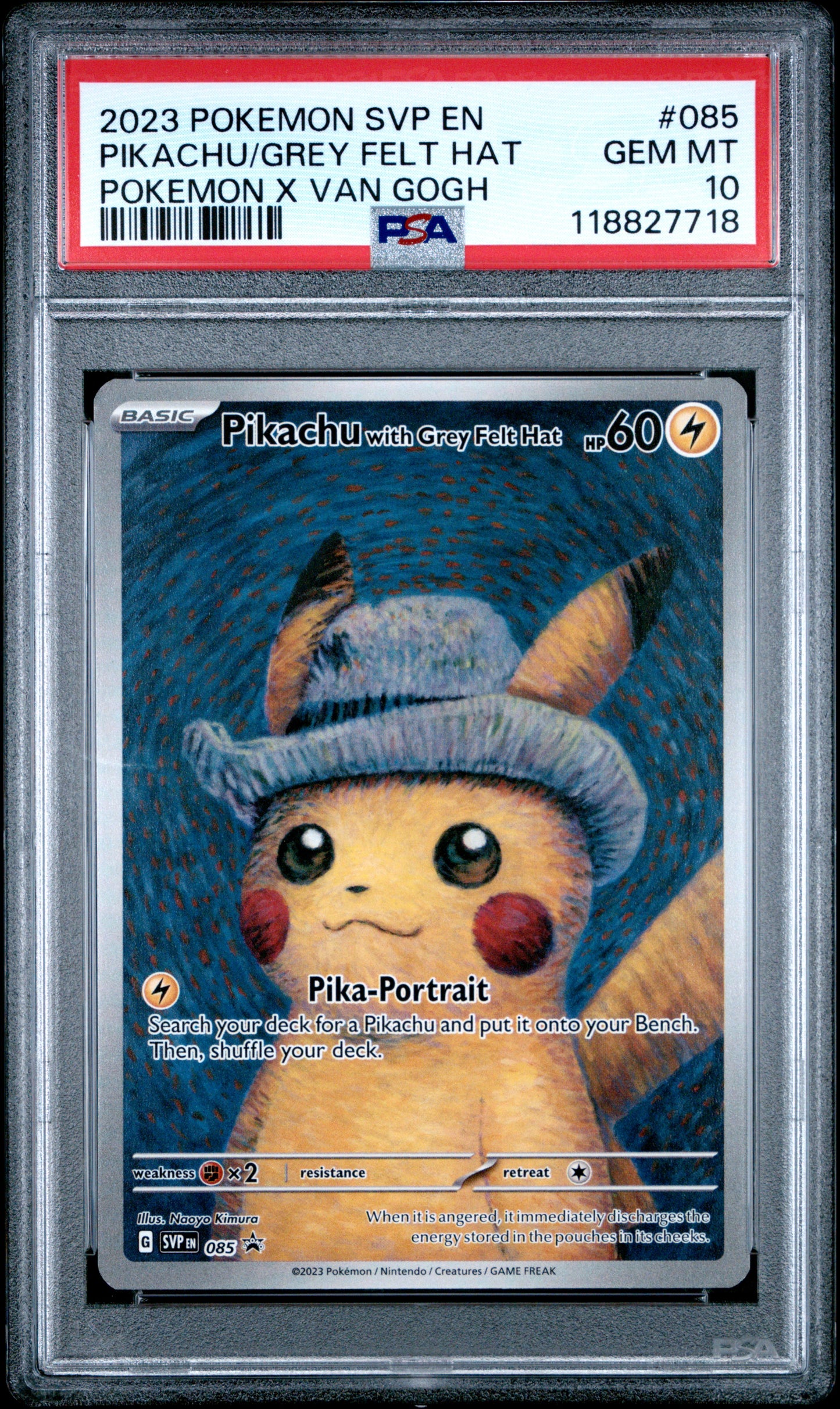 Grey Felt Hat Pikachu PSA 10