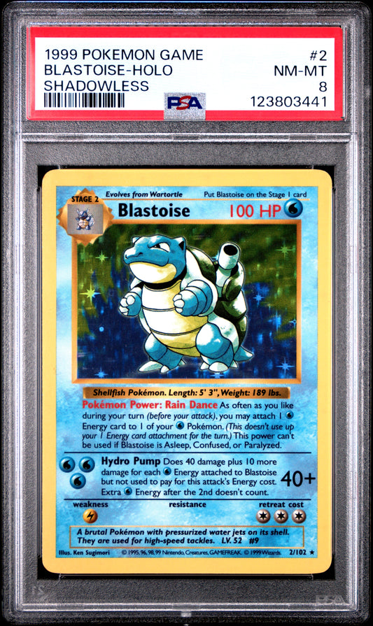 Shadowless Blastoise #2 PSA 8