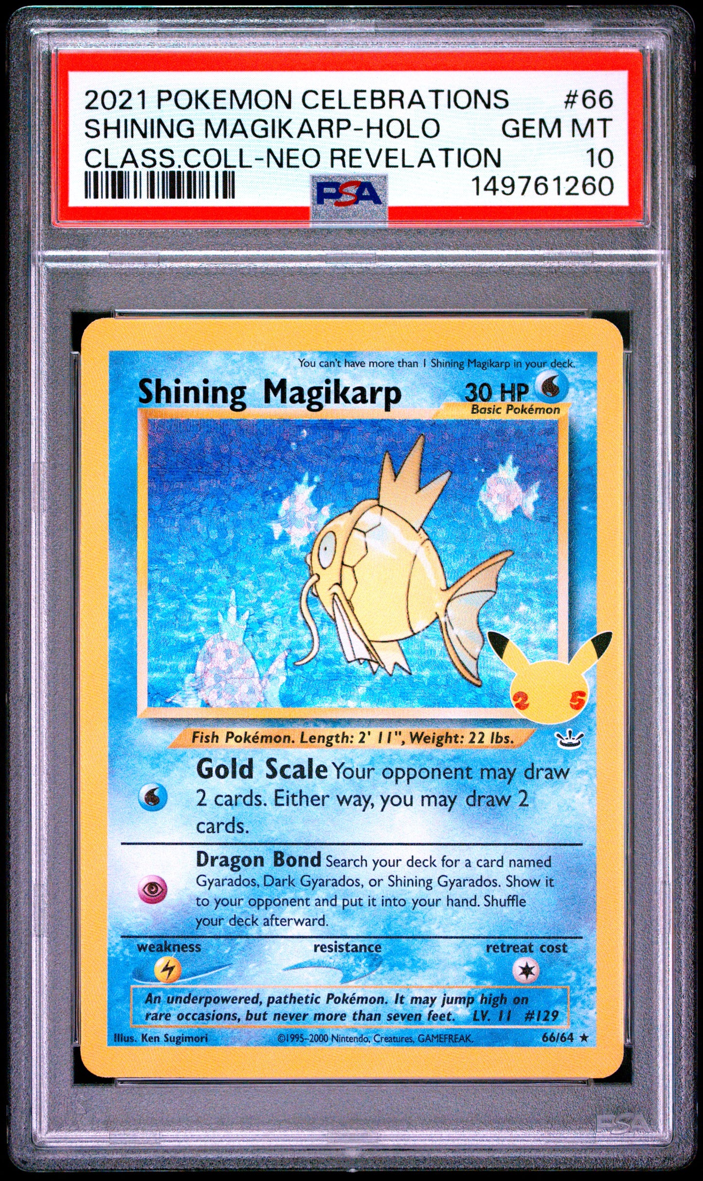 Shining Magikarp PSA 10 Celebrations