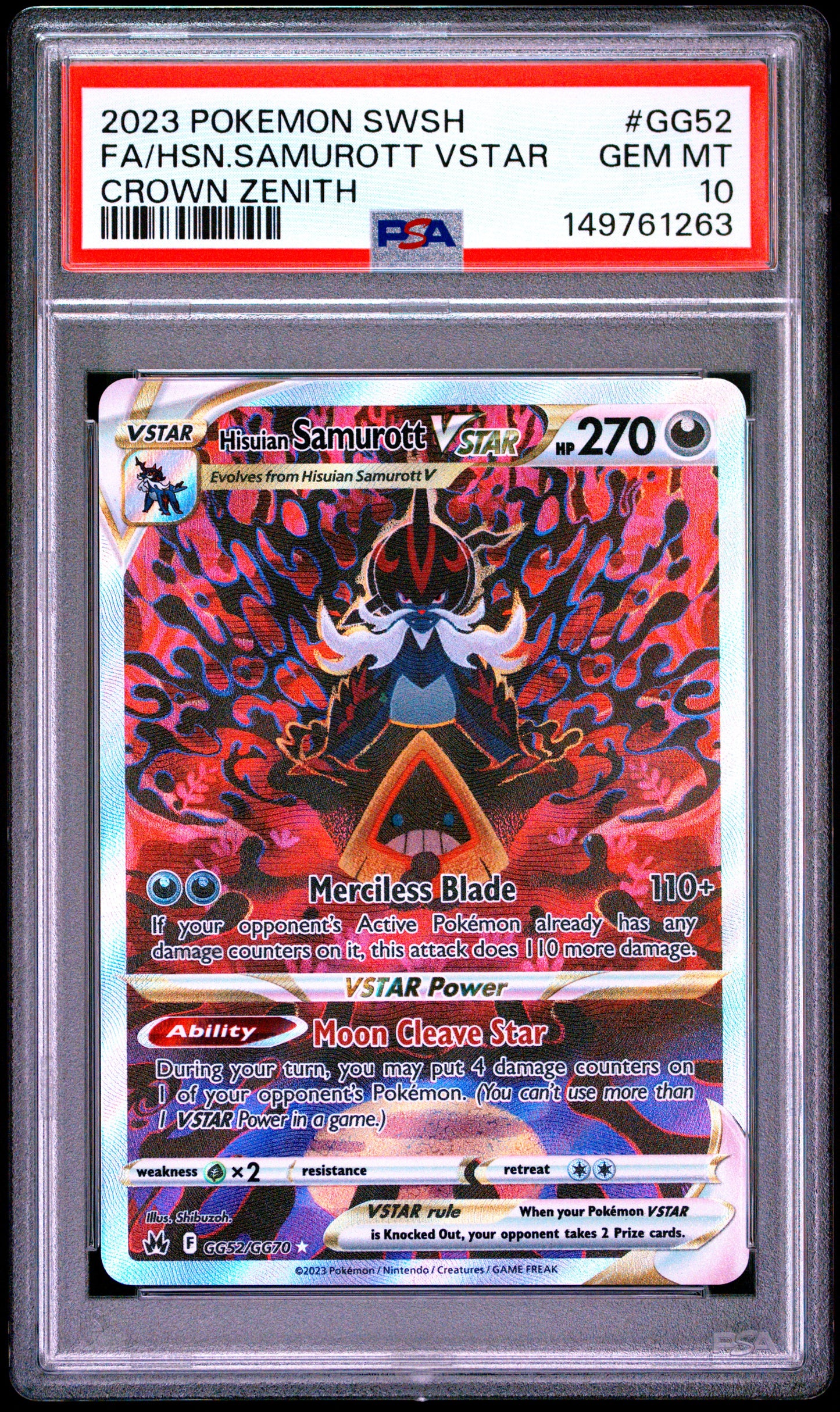 Hisuian Samurott Vstar PSA 10