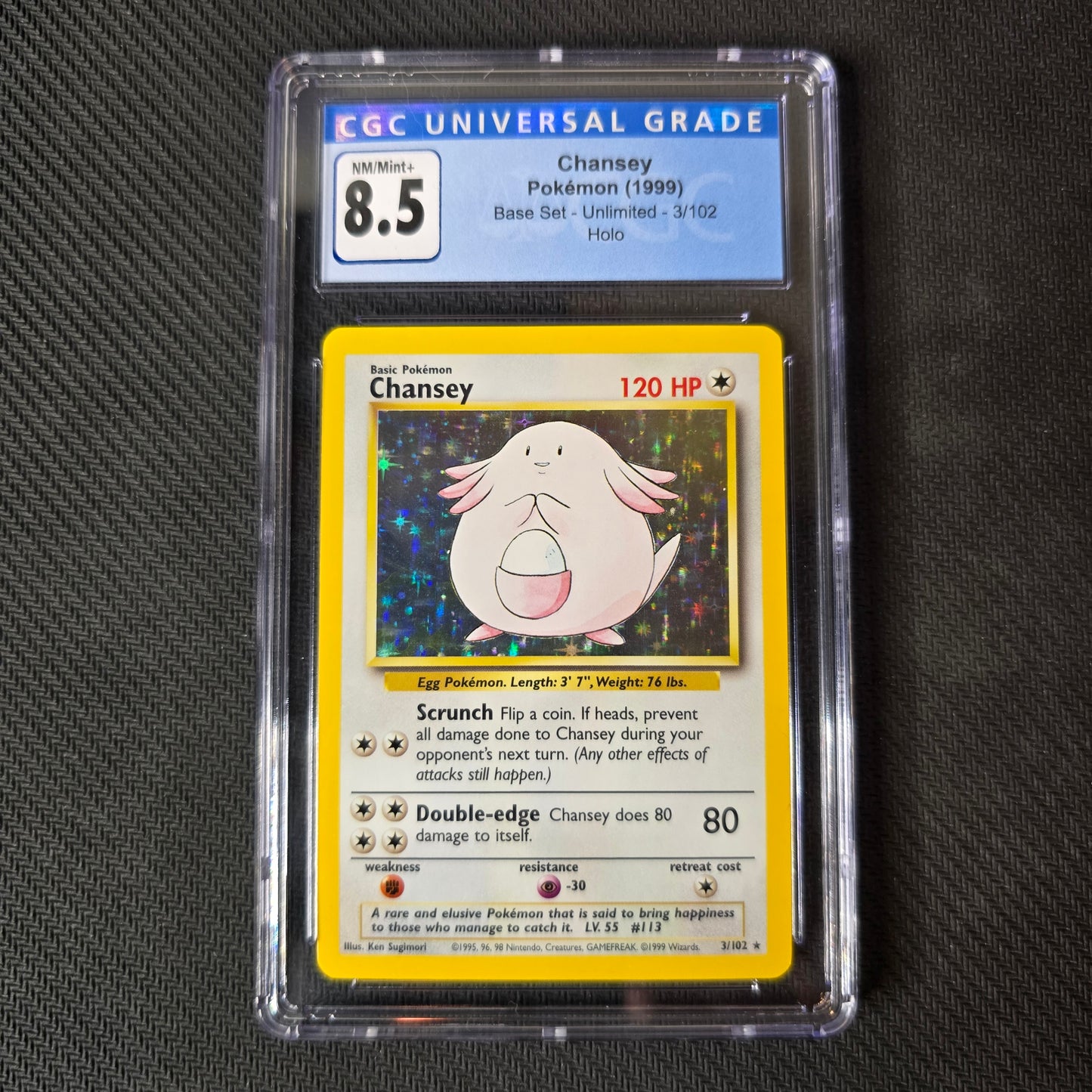 Chansey #3 CGC 8.5 Base Set Unlimited Holo