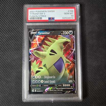 Tyranitar V #158 PSA 10 Fusion Strike