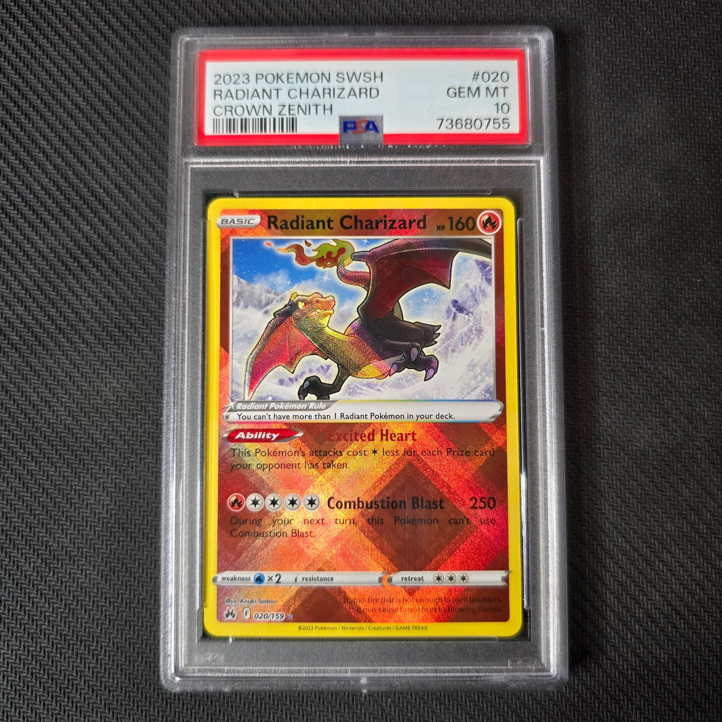 Radiant Charizard #20 PSA 10 Crown Zenith