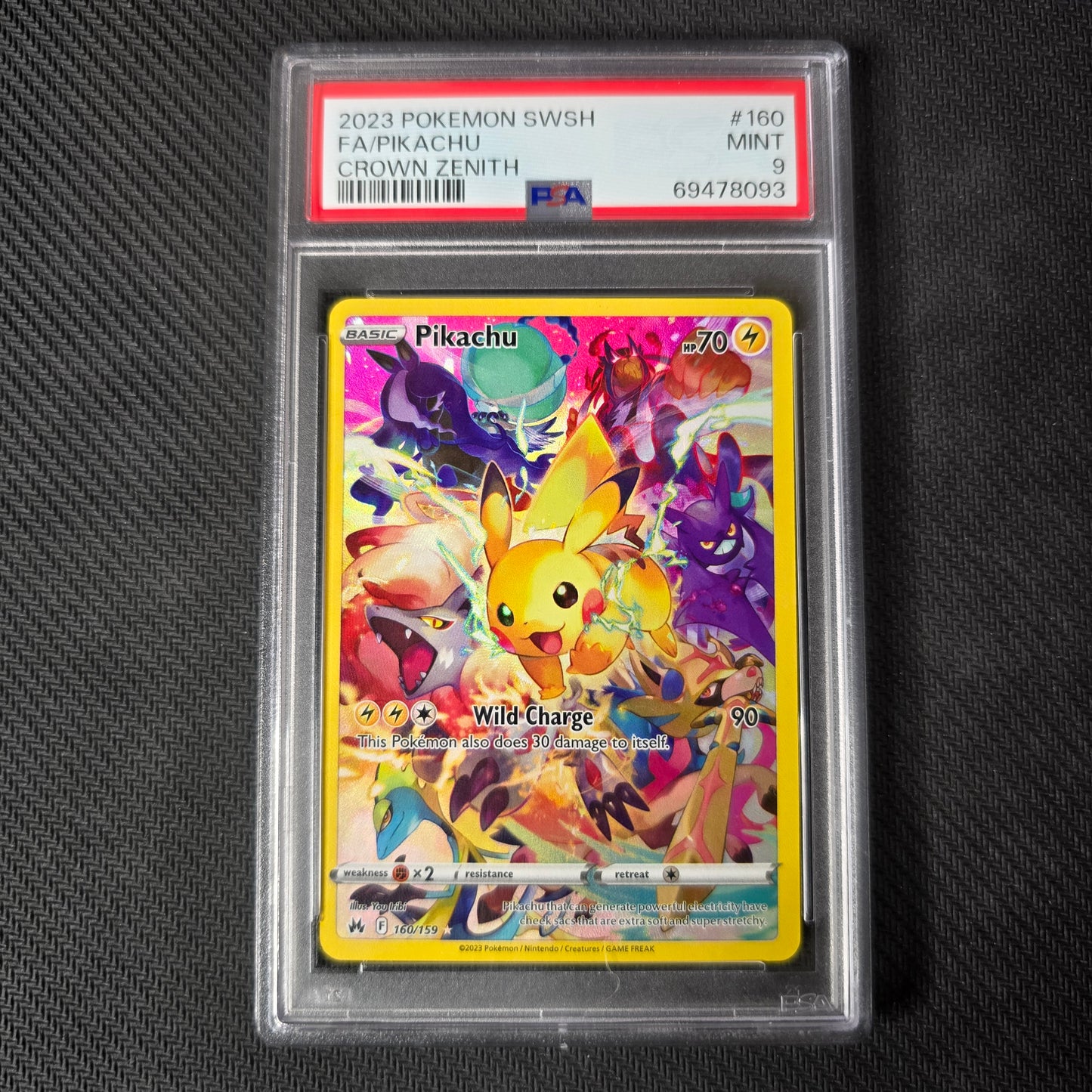 Pikachu #160 PSA 9 Crown Zenith