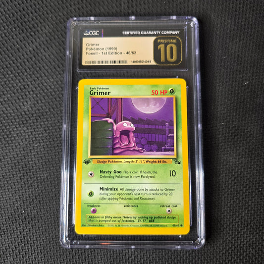 CGC PRISTINE 10 Grimer [1st Edition] #48 Pokemon Fossil
