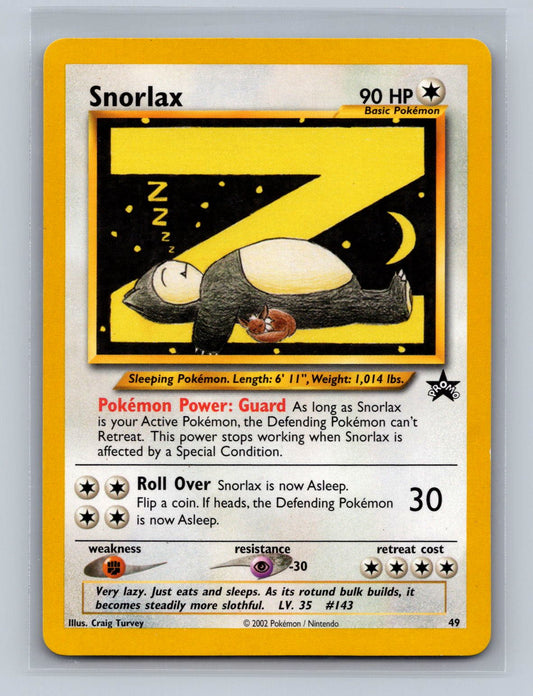 Snorlax WOTC Z Promo NM