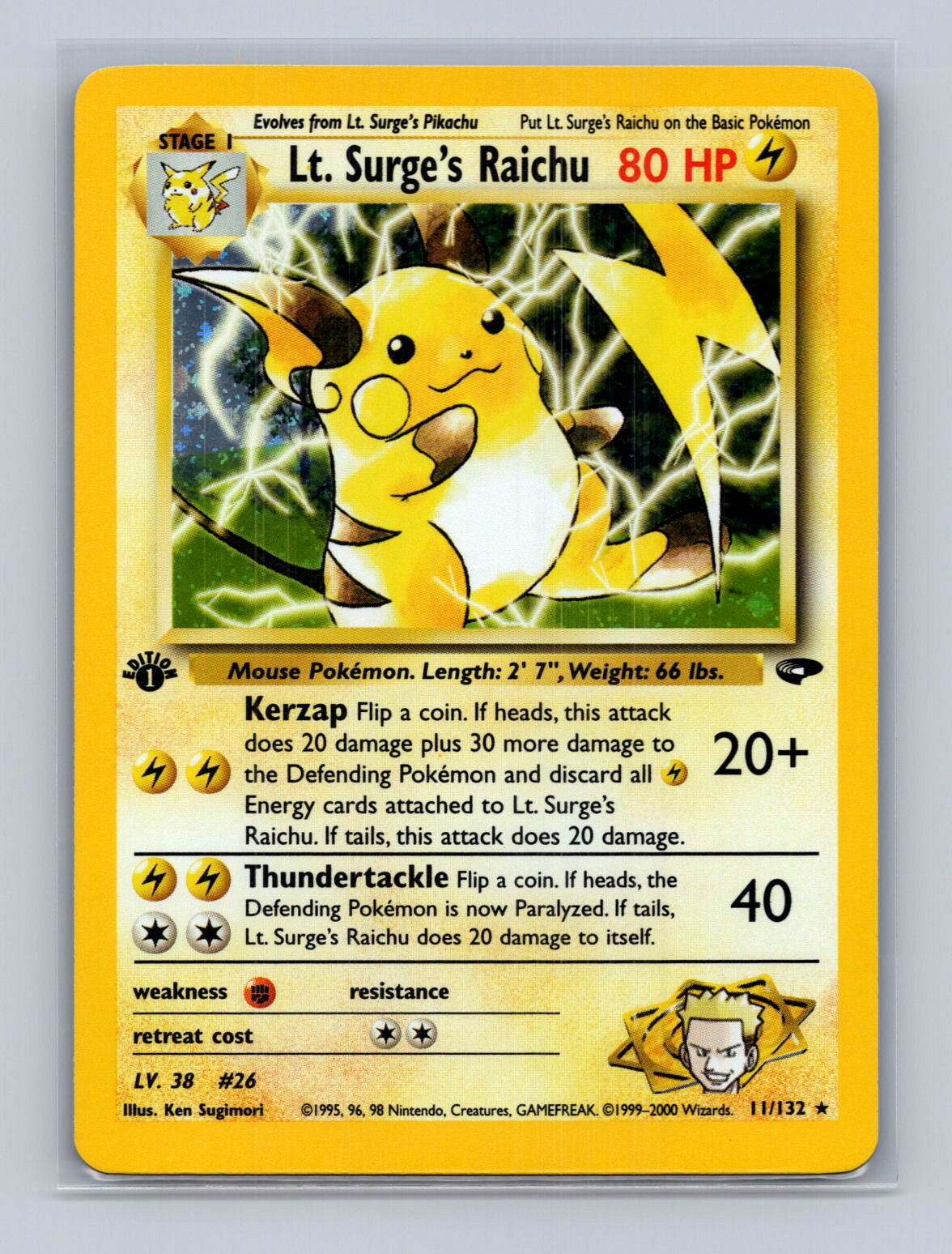 Lt Surge's Raichu 1st Edition