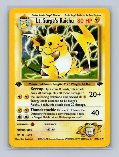 Lt Surge's Raichu 1st Edition