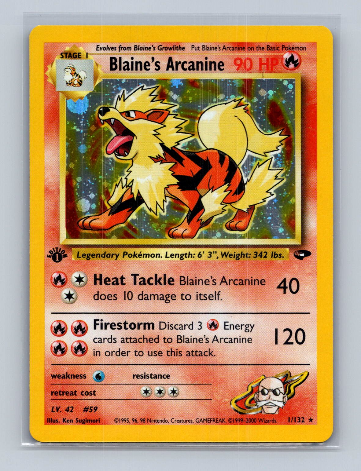 Blaine's Arcanine 1st Edition
