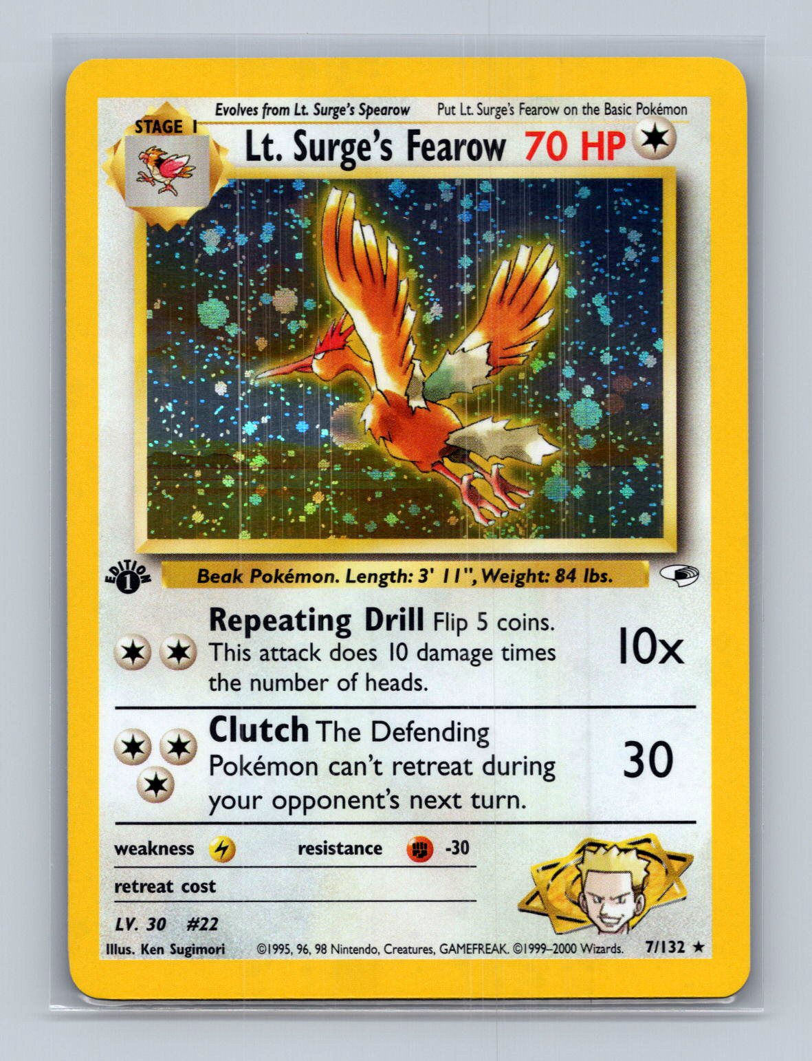 Lt. Surge's Fearow 1st Edition - Gym Heroes