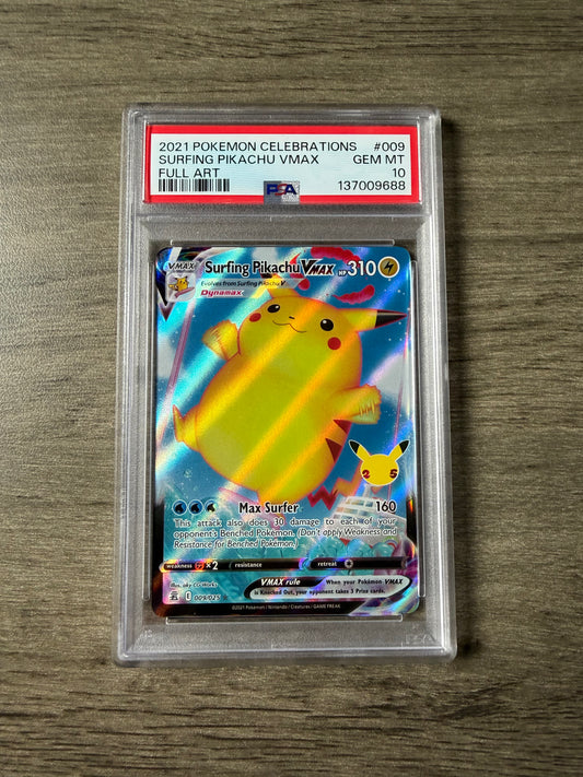 PSA 10 Surfing Pikachu VMAX #9 Pokemon Celebrations