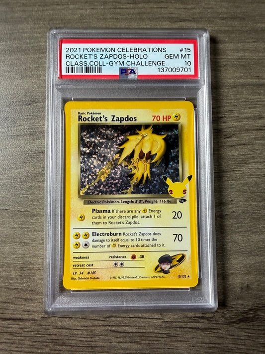 PSA 10 Rocket's Zapdos #15 Celebrations