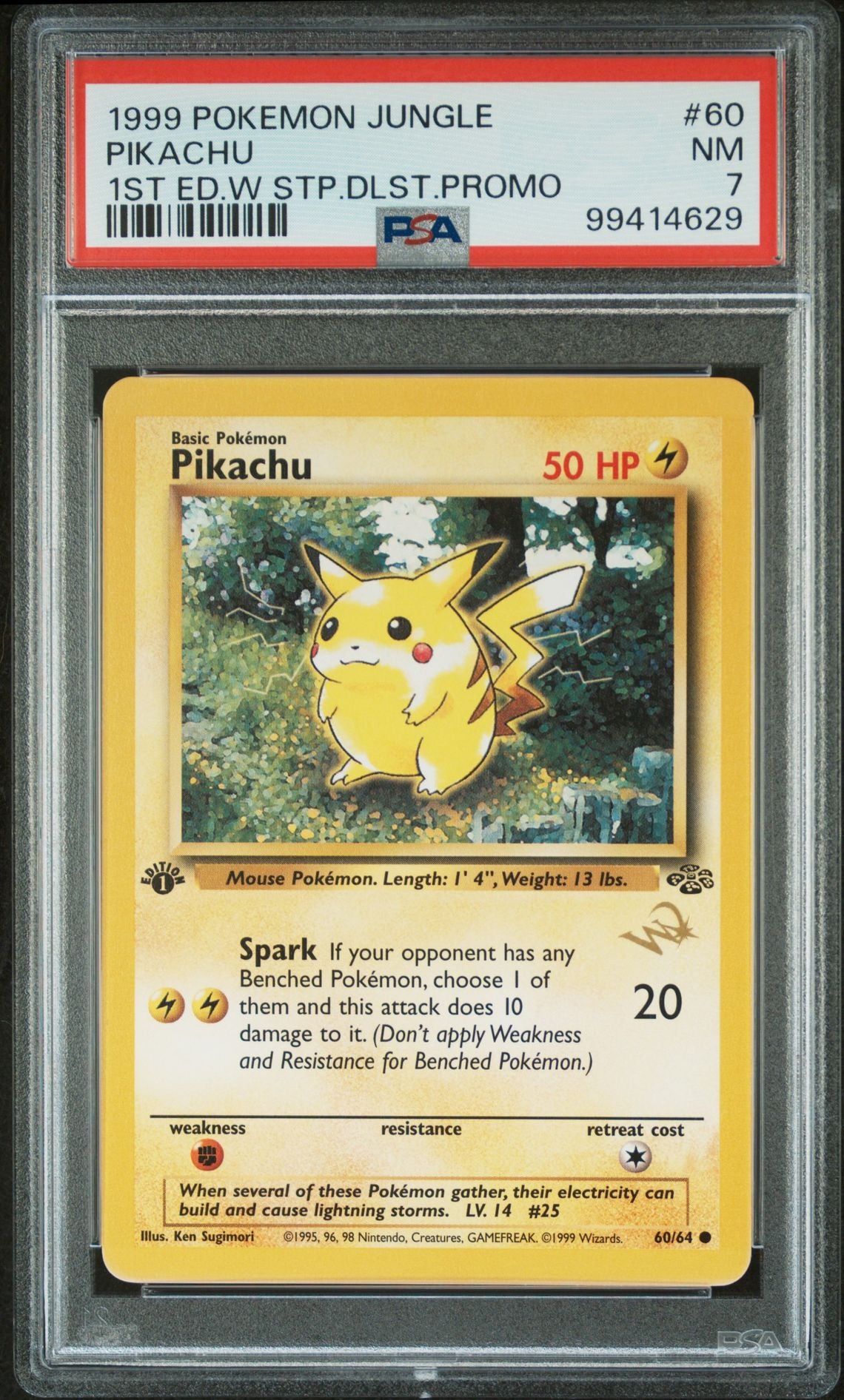 Pikachu [W Stamp] #60 PSA 7 Pokemon Jungle